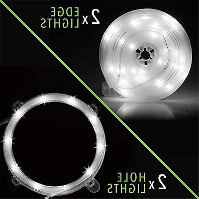 Play Platoon LED Cornhole Lights for Hole and Board, Set White -